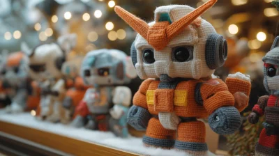 Yarn Mini Gundam Display