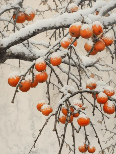 Snowy Persimmon Tree