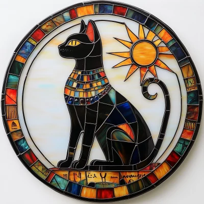 Egyptian Cat Stained Glass