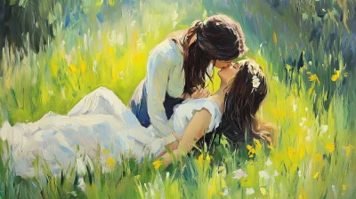 Mother and Daughter in a Meadow