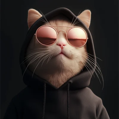 Cool Cat in Hoodie