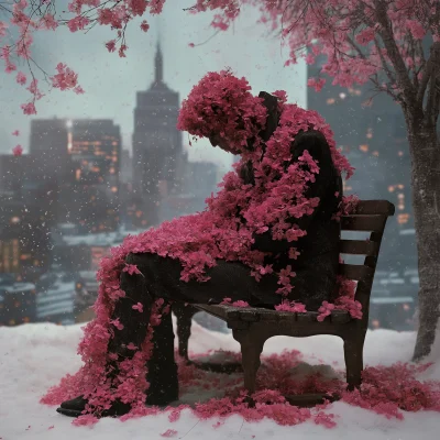 Floral Manikin in the Snow