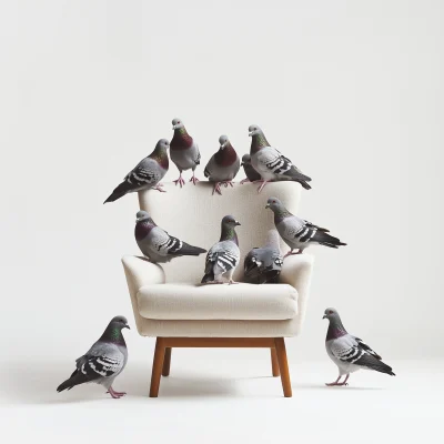 Modern Studio with Pigeons