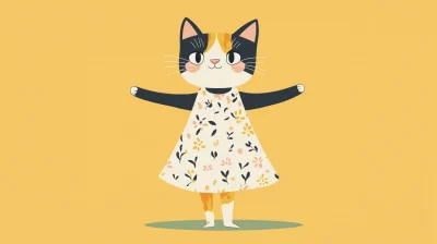 Calico Mommy Cat Character