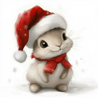 Cute Rabbit in Christmas