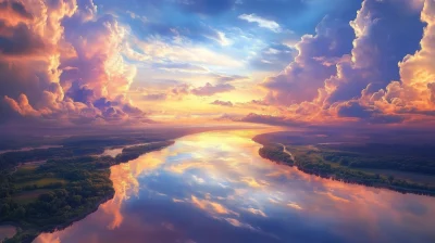 Serene River Reflection