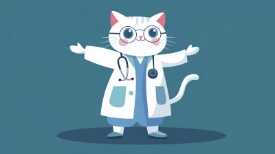 Anthropomorphic Cat Doctor