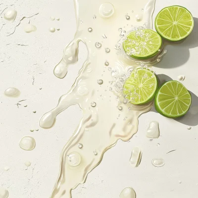 Spilled Water on Table with Lime