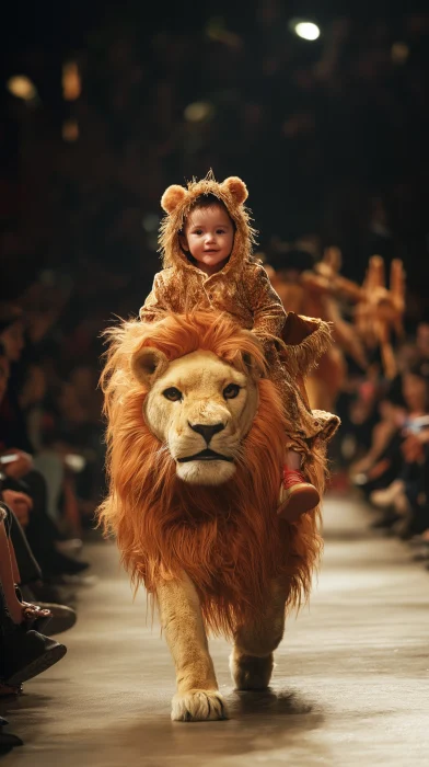 Baby Lion Costume on Runway