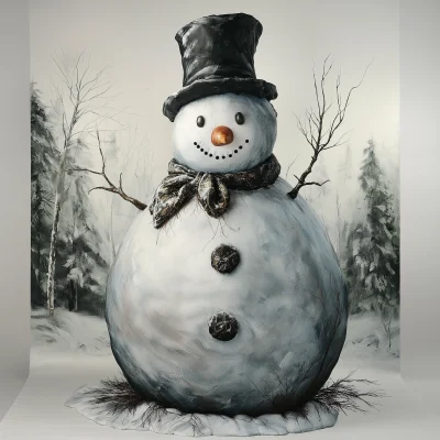 Snowman in the Forest