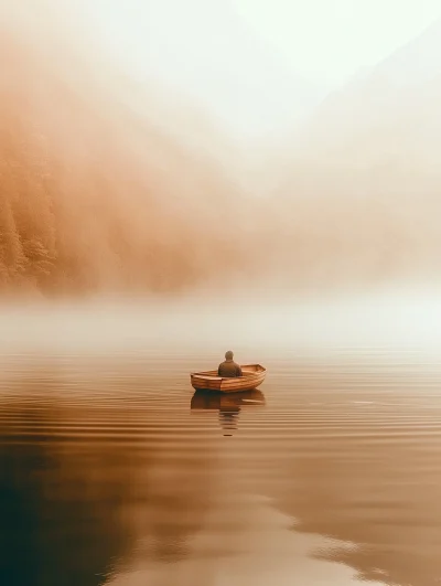 Misty Lake Reflection