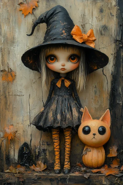 Whimsical Halloween Scene