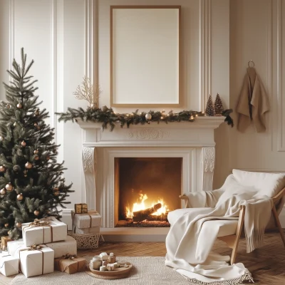 Cozy Christmas Wall Art Mockup