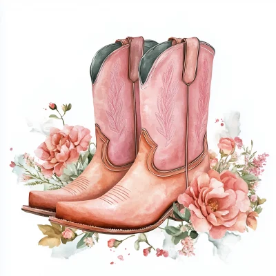 Women’s Cowboy Boots Illustration