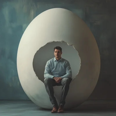 Man on Big Egg