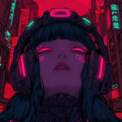 Futuristic Woman with Headphones