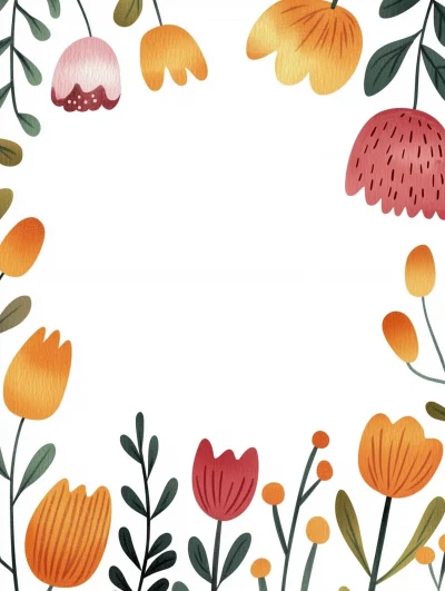 Cute Floral Frame Background