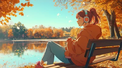 LoFi Girl in Autumn Park