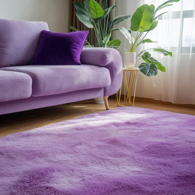 Purple Fluffy Rug