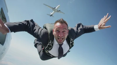 Businessman Skydiving