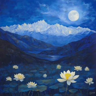 Nighttime Tianshan Mountains