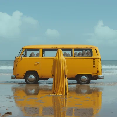 Minibus at the Beach