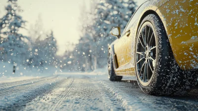 Car on Snowy Road