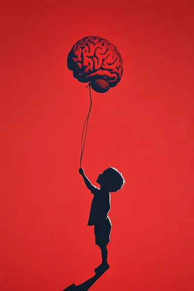 Abstract Minimalistic Boy with Brain