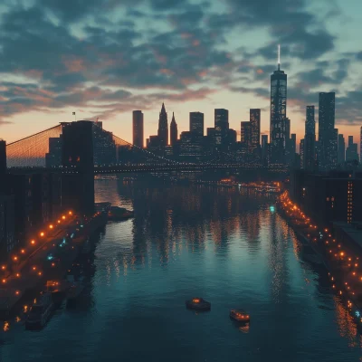 Dusk Over New York City