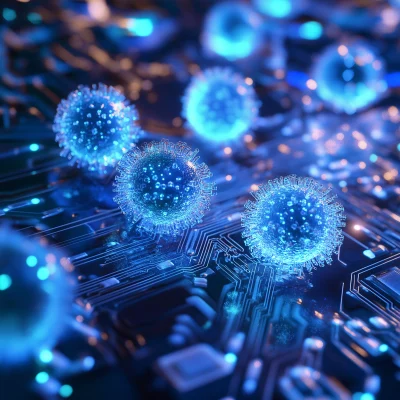 Eukaryotic Cells on Circuit Board