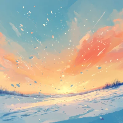 Snowy Watercolor Sky