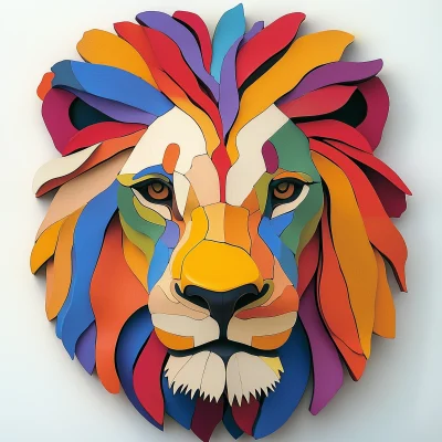 Colorful Lion Head Animation