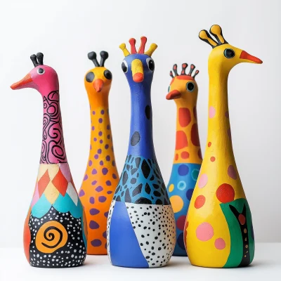 Colorful Naive Art Sculptures