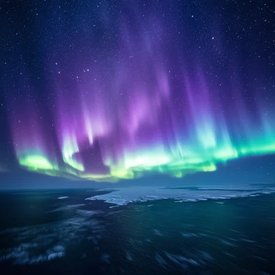 Aurora Over the Sea