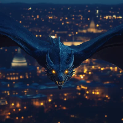 Great Blue Dragon Flying Over DC