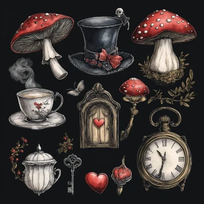 Gothic Alice in Wonderland Clip Art