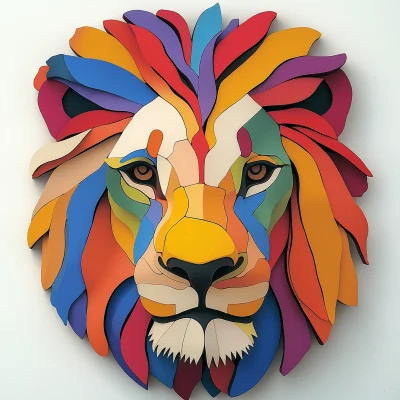 Colorful Lion Head