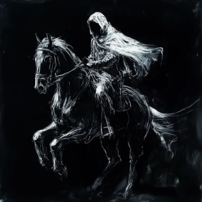 Dark Figure on Horse