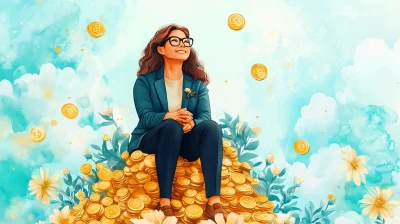 Cheerful Accountant on Gold Coins