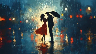 Couple Dancing in the Rain