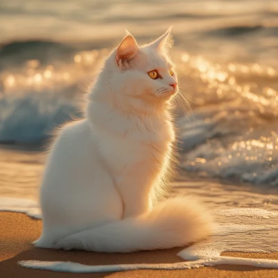 White Cat with Honey