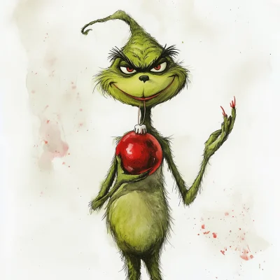 Grinch with Christmas Ornament