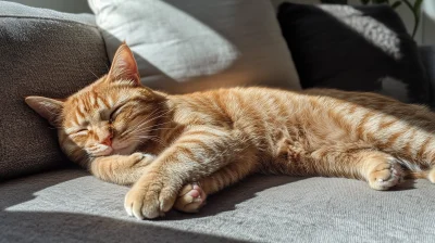 Lazy Orange Cat in Sunshine