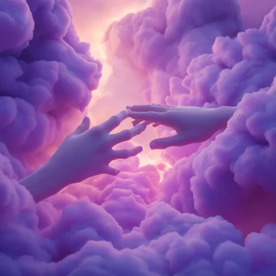 Hands in a Psychedelic Cloudscape