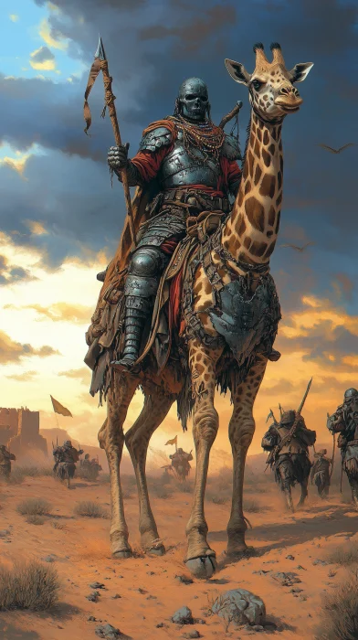 African Death Warrior and Giraffe