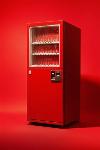 Red Vending Machine in Studio