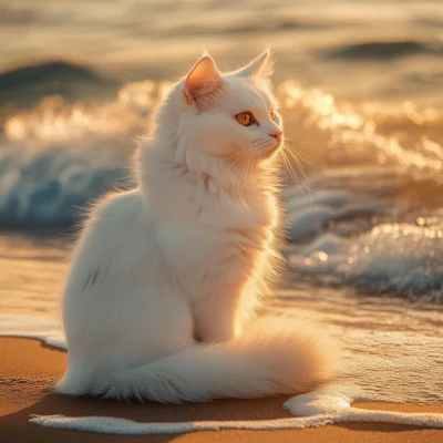 White Cat with Honey