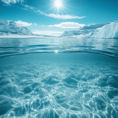 Arctic Water Under Bright Sunlight