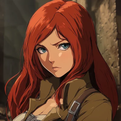 Redhead Waifu Version of Sasha from Attack on Titan