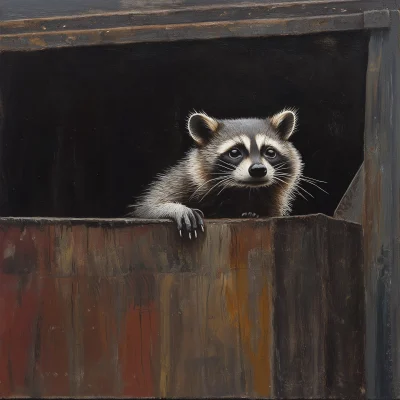 Raccoon in a Dumpster